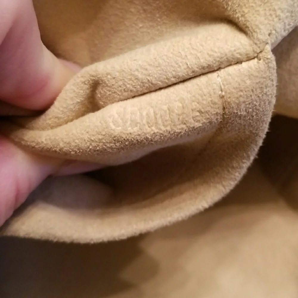 Louis Vuitton Brown Monogram Satchel with Tan Trim and Gold Hardware